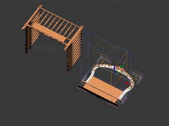 Headboard (SK_0218) 3D model for CNC machine