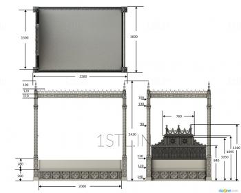 Headboard (SK_0312) 3D model for CNC machine