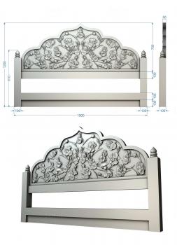 Headboard (SK_0314) 3D model for CNC machine