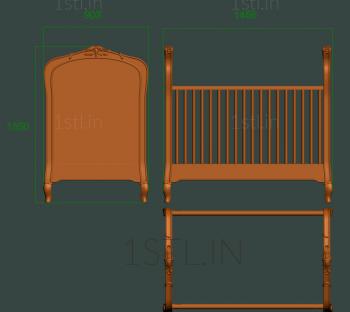 Headboard (SK_0457) 3D model for CNC machine