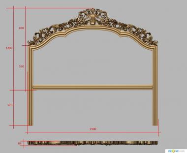 Headboard (SK_0478) 3D model for CNC machine