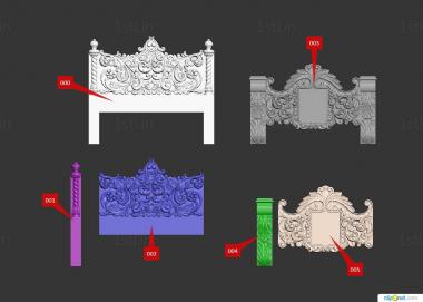 Headboard (SK_0489) 3D model for CNC machine