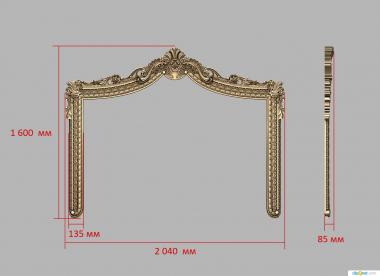 Headboard (SK_0493) 3D model for CNC machine