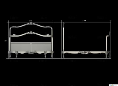 Headboard (SK_0513) 3D model for CNC machine