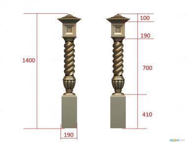 Pillar (ST_0351) 3D model for CNC machine