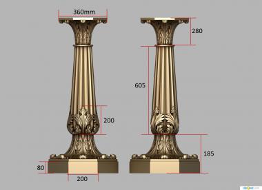 Pillar (ST_0410) 3D model for CNC machine